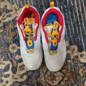 Nike Air Max 90 Toggle Kids White and Blue Sneakers with Yellow Accents